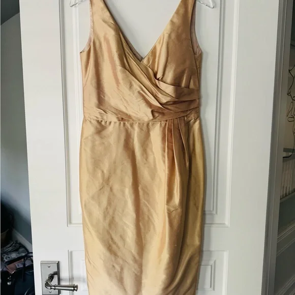 FRASCARA Chic Gold Raw Silk Dress with Jacket - Picture 3 of 3